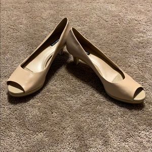 Alex Marie Leather Peep Toe Heels